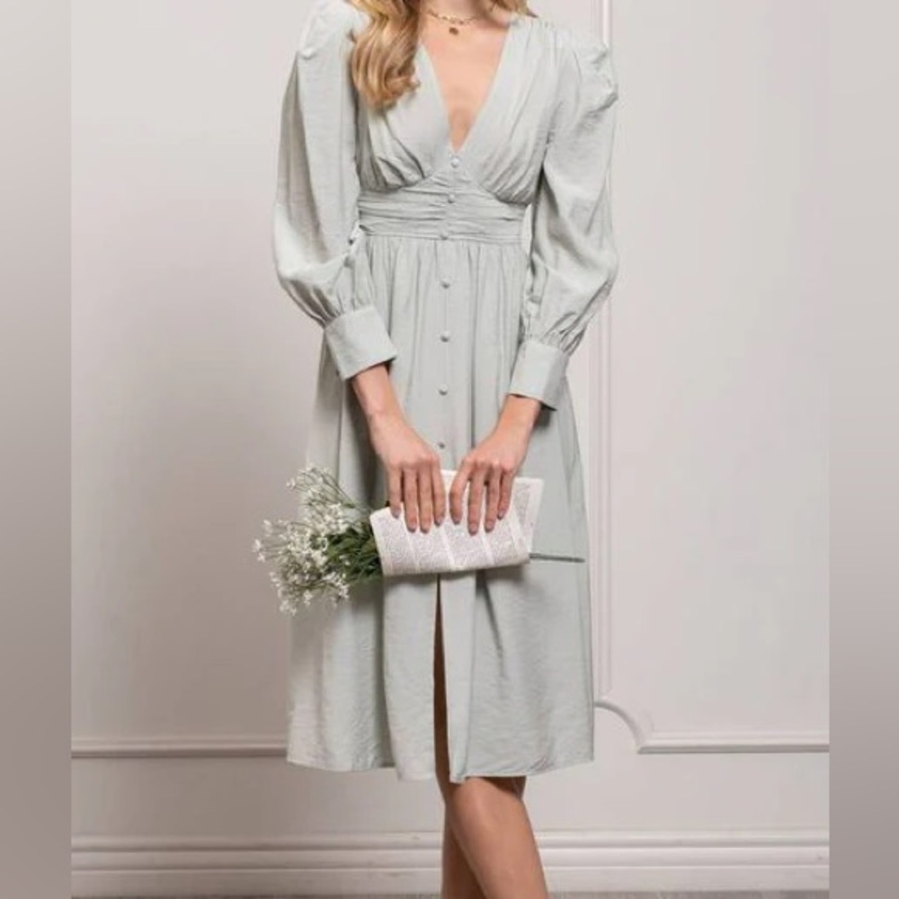 NWT Light Green Long Sleeve Dress